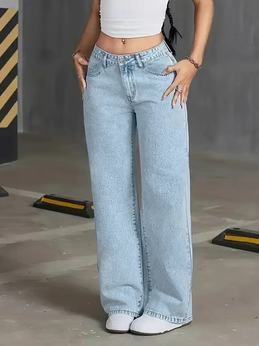 Alessina | Women's Wide-Leg Relaxed Summer Jeans