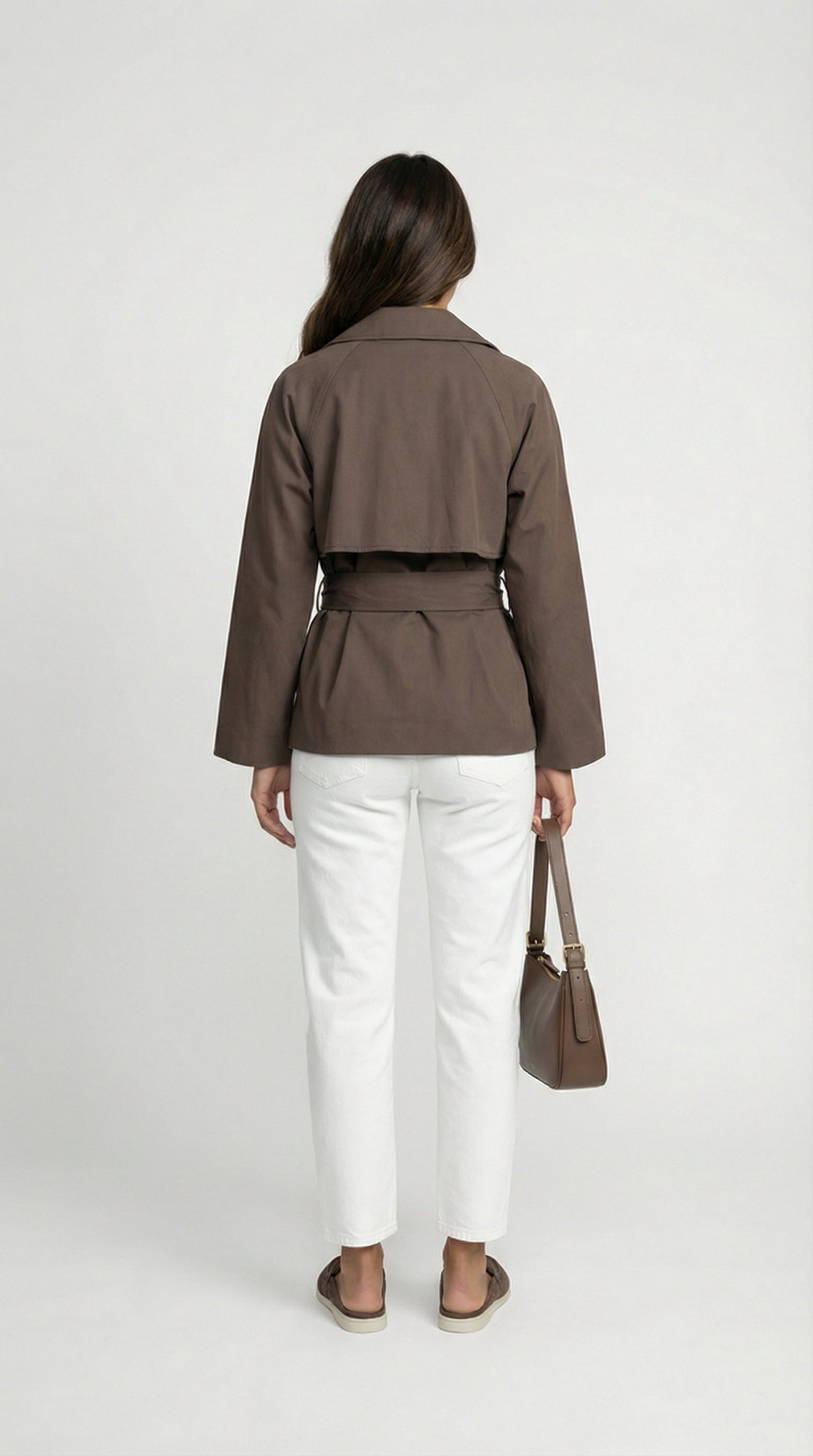 Vivienne | Women's Belted Double-Breasted Brown Trench Coat