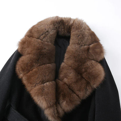 Ursula | Women's Black Plush Faux Fur Belted Coat