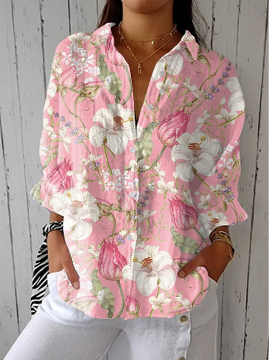 Antilia | Women's V-Neck Relaxed Elegant Blouse