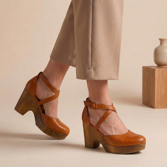 Edith | Women's Block Heel Strap Platform Heels