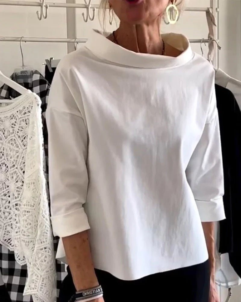 Mia | Women's Cowl Neck Top 3/4 Sleeve Relaxed Fit