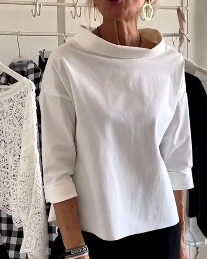 Mia | Women's Cowl Neck Top 3/4 Sleeve Relaxed Fit