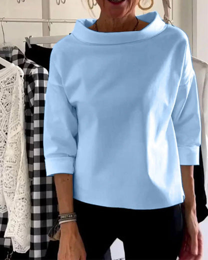 Mia | Women's Cowl Neck Top 3/4 Sleeve Relaxed Fit