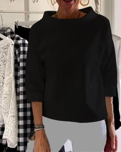 Mia | Women's Cowl Neck Top 3/4 Sleeve Relaxed Fit