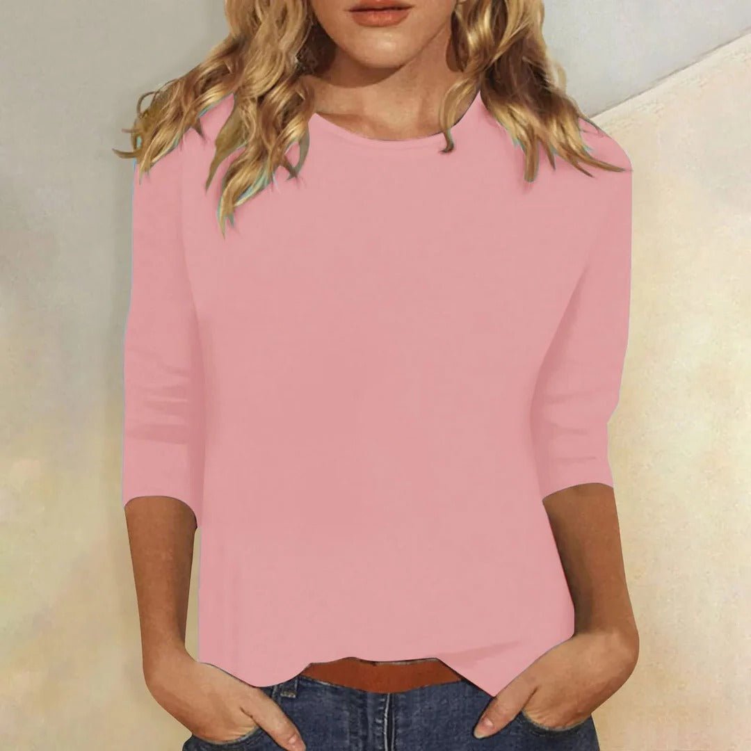 Amelia | Women's Crew Neck 3/4 Sleeve Top Regular Fit