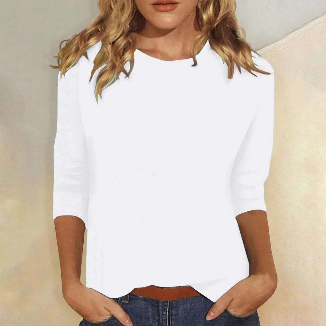 Amelia | Women's Crew Neck 3/4 Sleeve Top Regular Fit