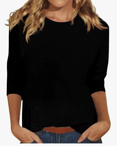 Amelia | Women's Crew Neck 3/4 Sleeve Top Regular Fit