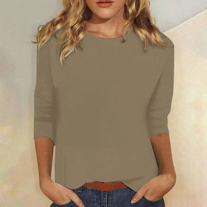 Amelia | Women's Crew Neck 3/4 Sleeve Top Regular Fit