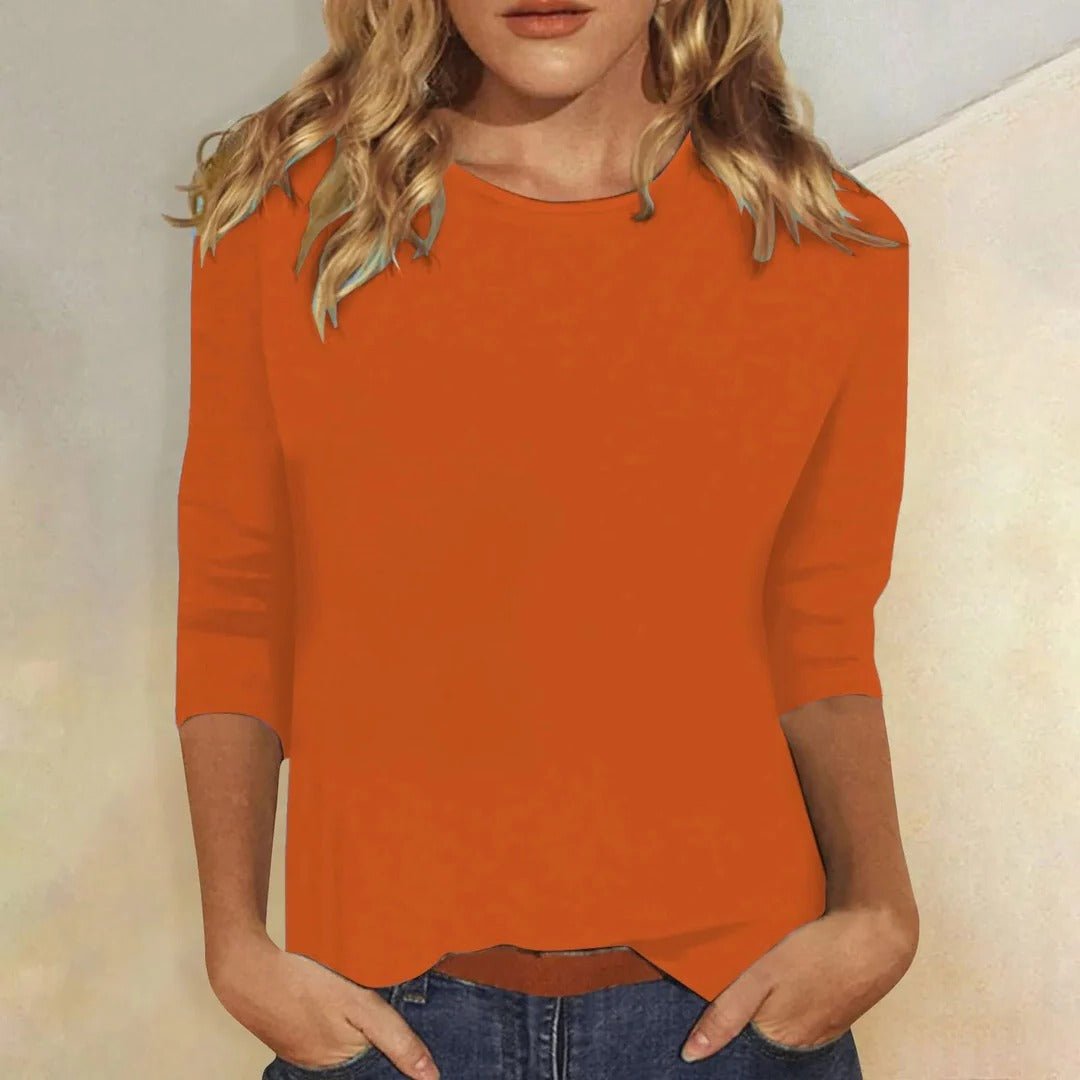 Amelia | Women's Crew Neck 3/4 Sleeve Top Regular Fit