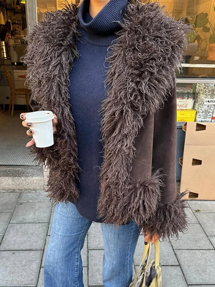 Isadora | Women's Elegant Brown Faux Fur Winter Jacket