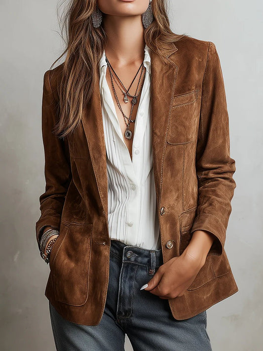 Gianna | Women's Suede Work Tailored Blazer