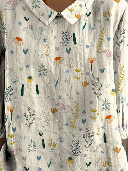Mia | Women's Polo Shirt Floral Print Short Sleeve Collar