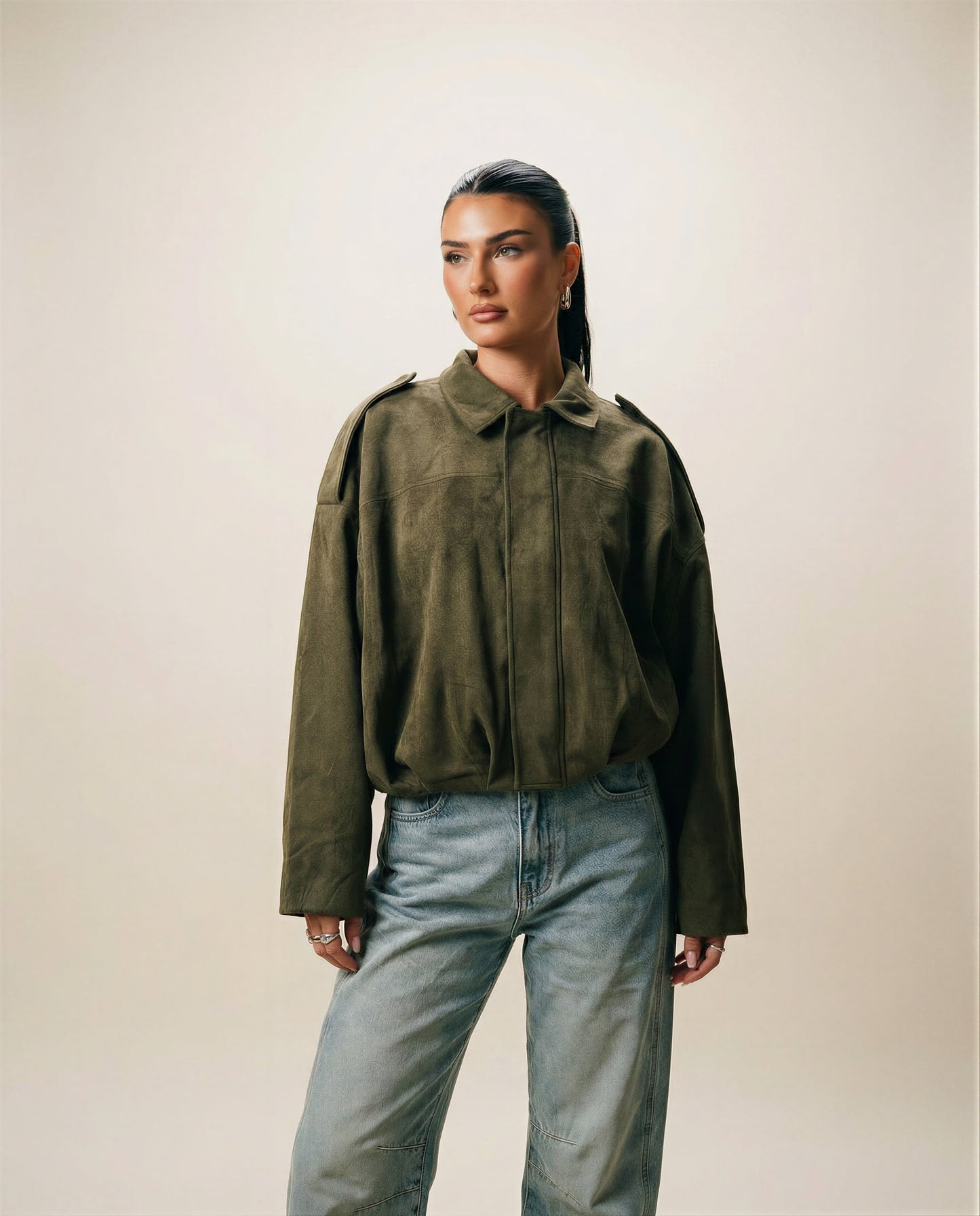 Daphne | Women's Relaxed Boxy Faux Suede Jacket