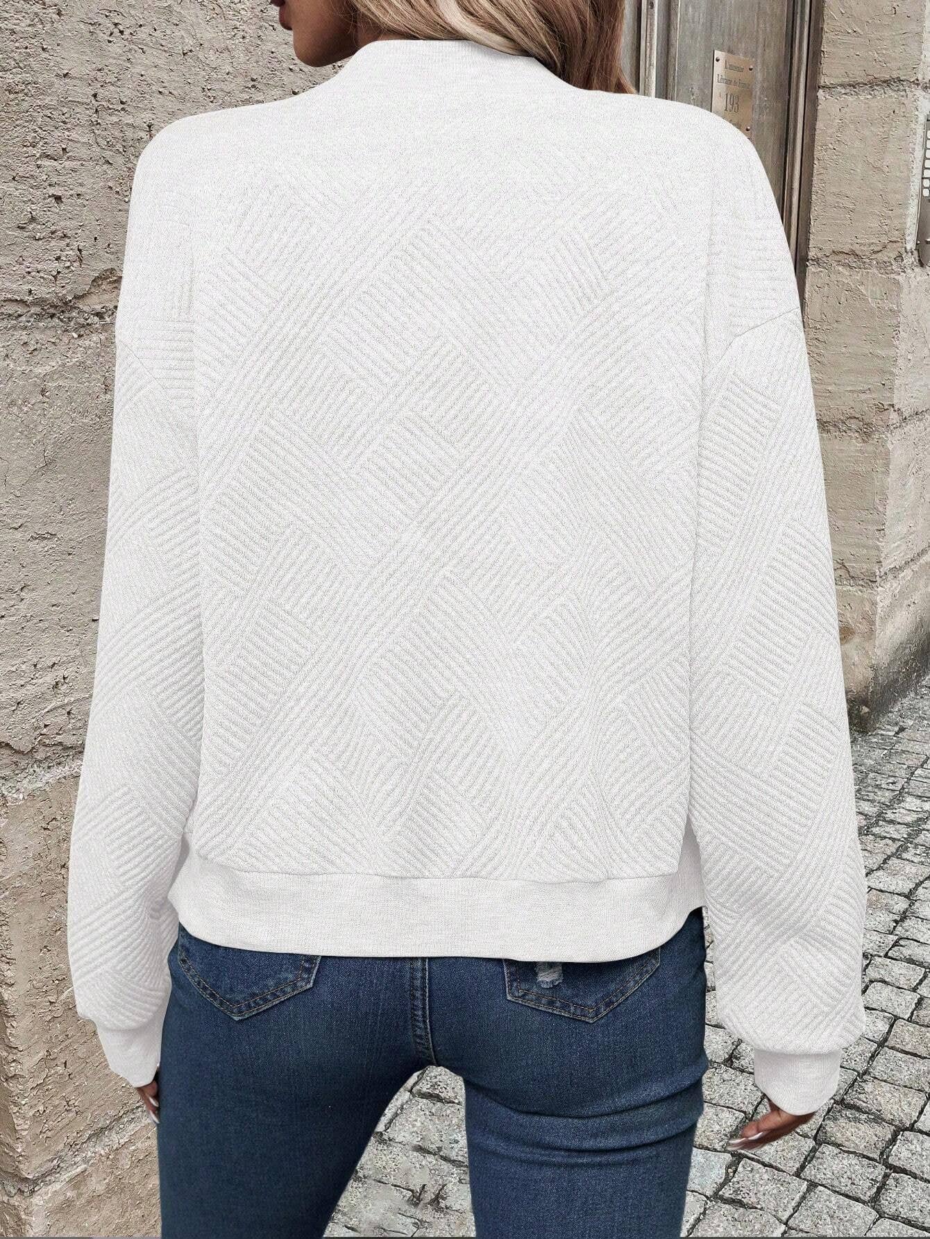 Estelle | Women's Textured Zip-Up Lightweight Bomber Jacket