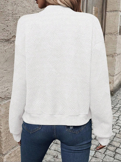Estelle | Women's Textured Zip-Up Lightweight Bomber Jacket
