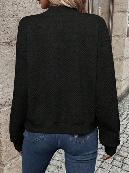 Estelle | Women's Textured Zip-Up Lightweight Bomber Jacket