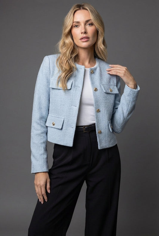 Carmina | Women's Tweed Cropped Tailored Blazer