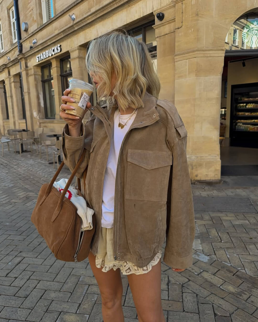 Noelle | Women's Vintage Street Style Khaki Bomber Jacket