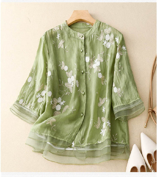 Sandra | Women's Breathable Floral Elegant Blouse