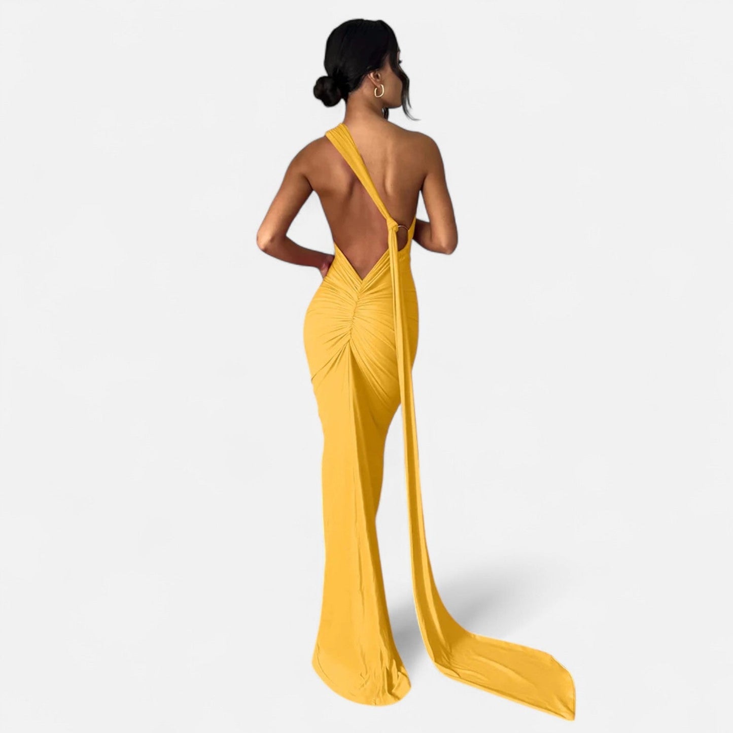Lara | Women's Maxi Dress with One-Shoulder-Halter Neck