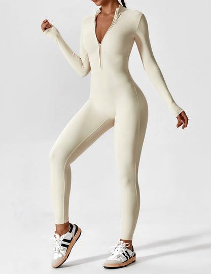 Carolin | Women's Spring Stretch Zip-Up Jumpsuit