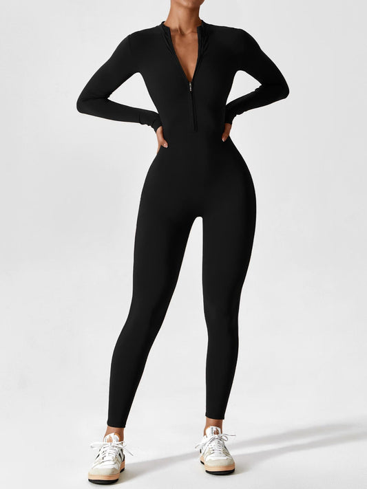 Carolin | Women's Spring Stretch Zip-Up Jumpsuit