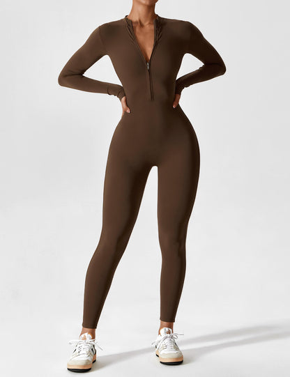 Carolin | Women's Spring Stretch Zip-Up Jumpsuit