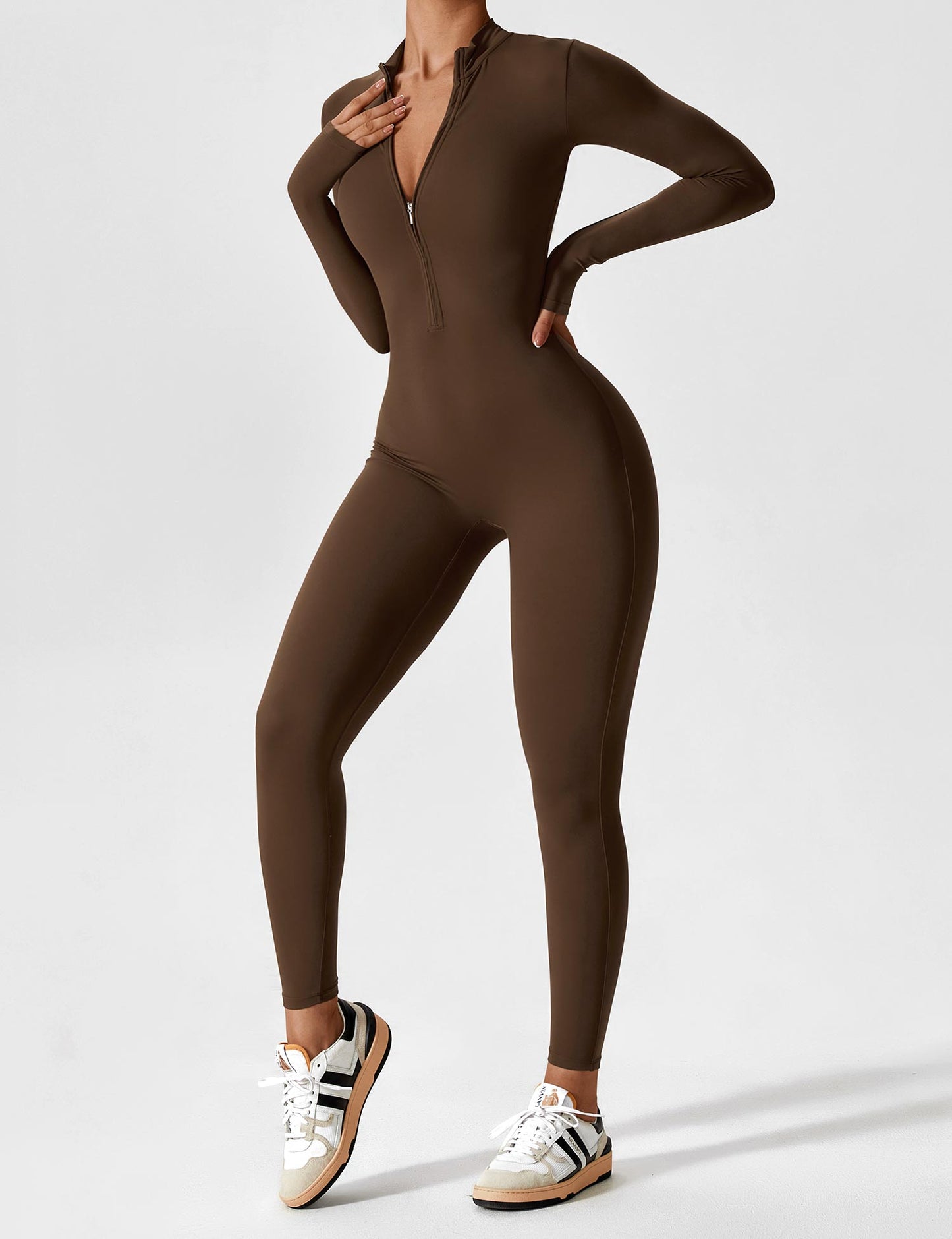 Carolin | Women's Spring Stretch Zip-Up Jumpsuit