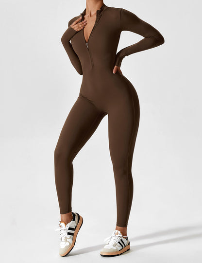 Carolin | Women's Spring Stretch Zip-Up Jumpsuit
