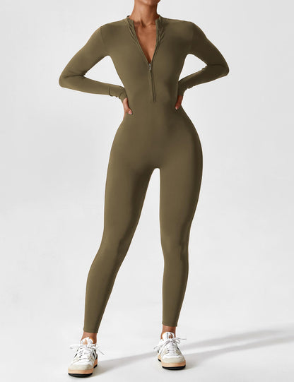 Carolin | Women's Spring Stretch Zip-Up Jumpsuit