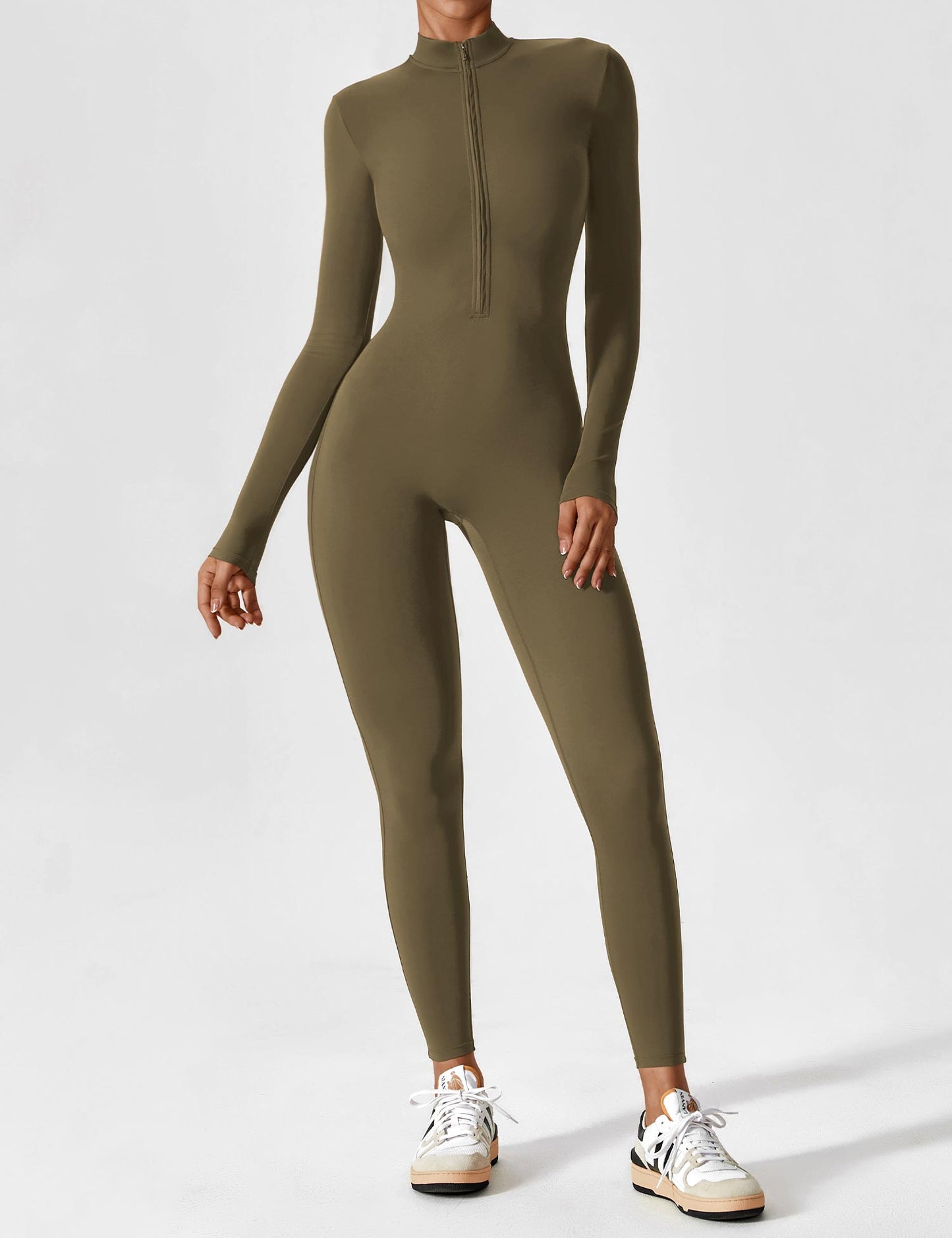 Carolin | Women's Spring Stretch Zip-Up Jumpsuit