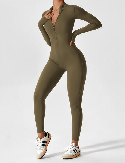 Carolin | Women's Spring Stretch Zip-Up Jumpsuit