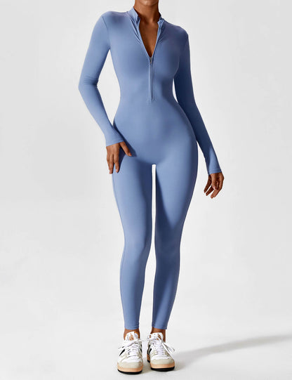Carolin | Women's Spring Stretch Zip-Up Jumpsuit