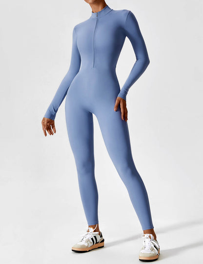 Carolin | Women's Spring Stretch Zip-Up Jumpsuit
