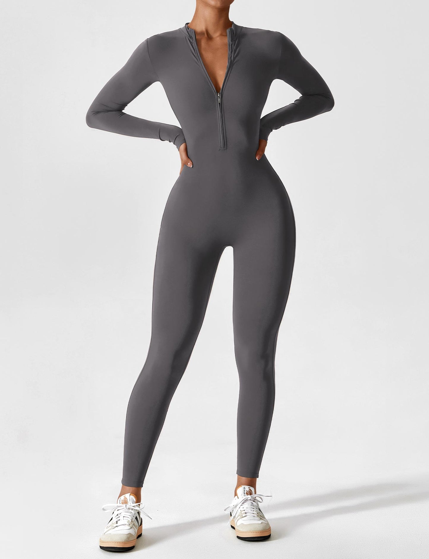 Carolin | Women's Spring Stretch Zip-Up Jumpsuit