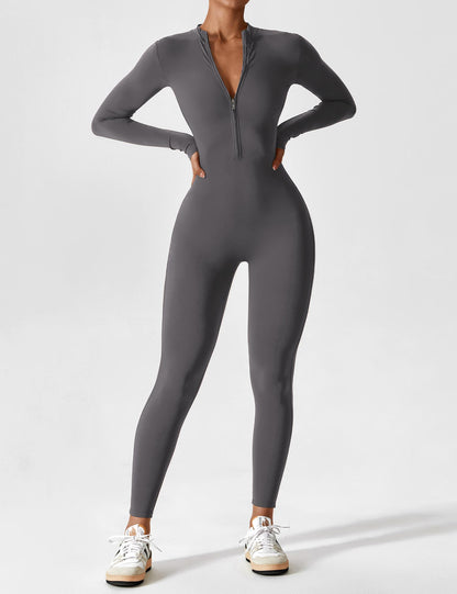 Carolin | Women's Spring Stretch Zip-Up Jumpsuit