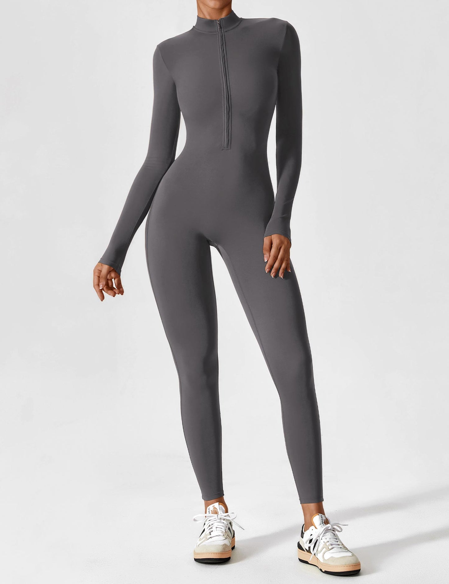 Carolin | Women's Spring Stretch Zip-Up Jumpsuit