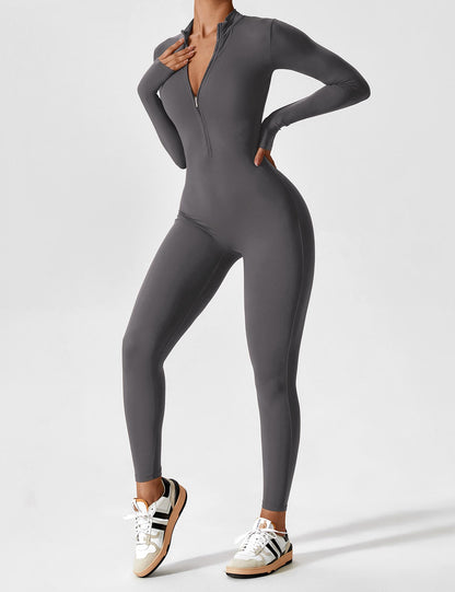 Carolin | Women's Spring Stretch Zip-Up Jumpsuit