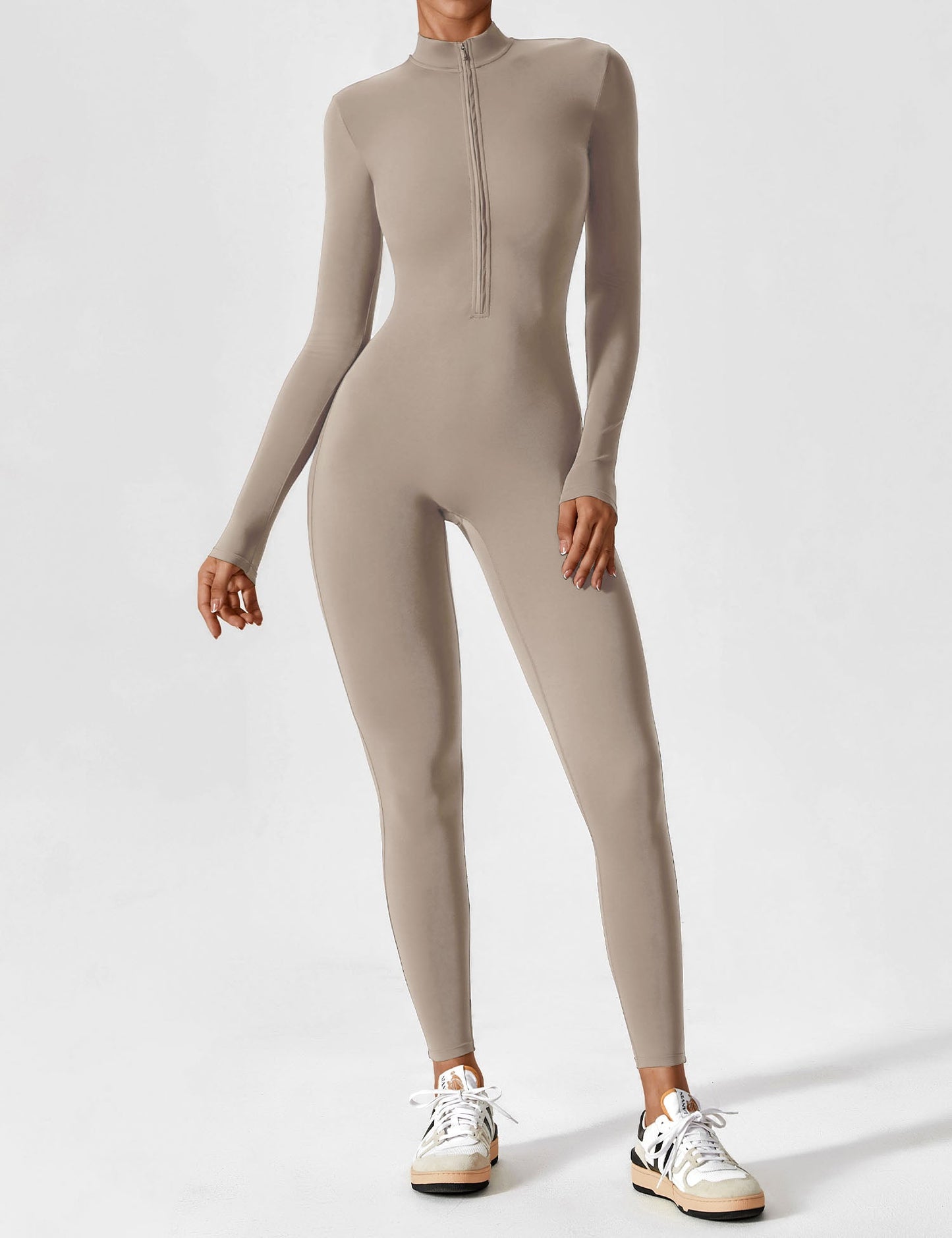 Carolin | Women's Spring Stretch Zip-Up Jumpsuit