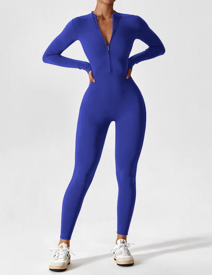 Carolin | Women's Spring Stretch Zip-Up Jumpsuit