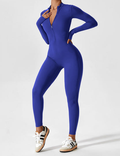 Carolin | Women's Spring Stretch Zip-Up Jumpsuit