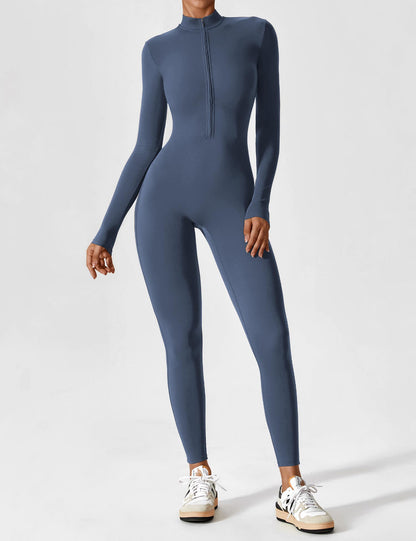 Carolin | Women's Spring Stretch Zip-Up Jumpsuit
