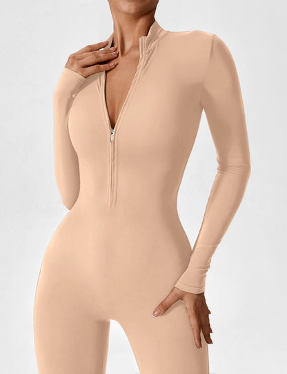 Carolin | Women's Spring Stretch Zip-Up Jumpsuit