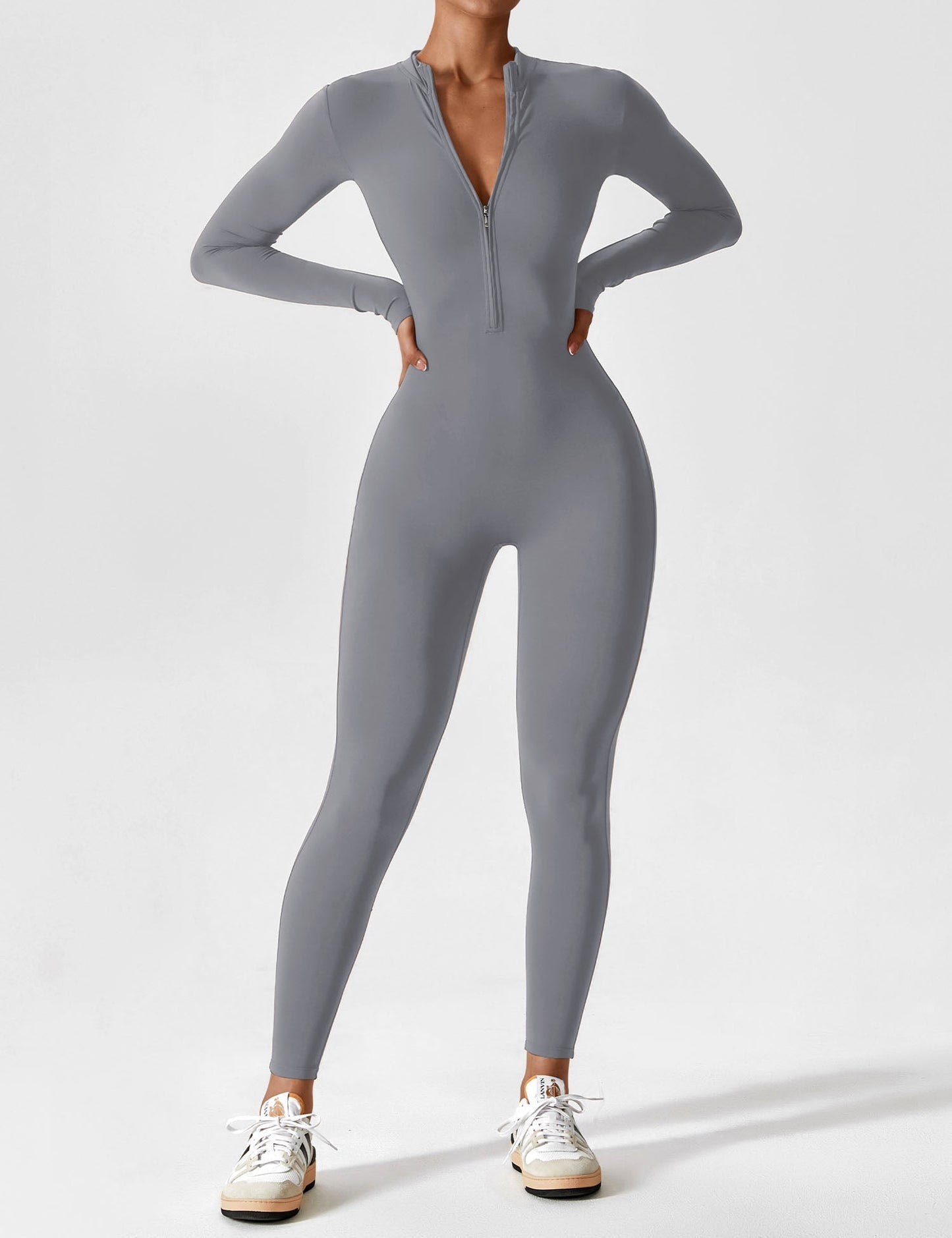 Carolin | Women's Spring Stretch Zip-Up Jumpsuit