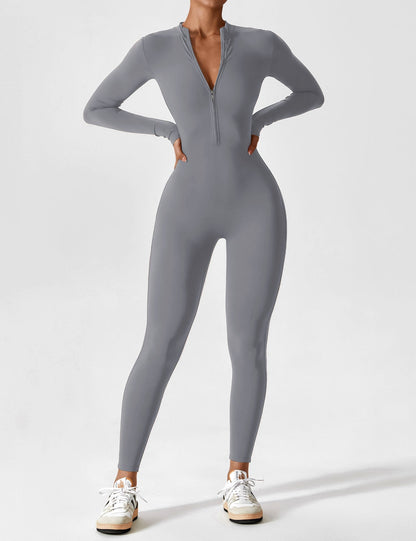 Carolin | Women's Spring Stretch Zip-Up Jumpsuit