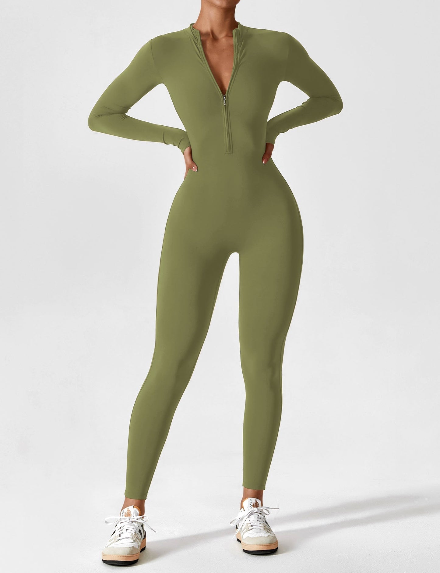 Carolin | Women's Spring Stretch Zip-Up Jumpsuit