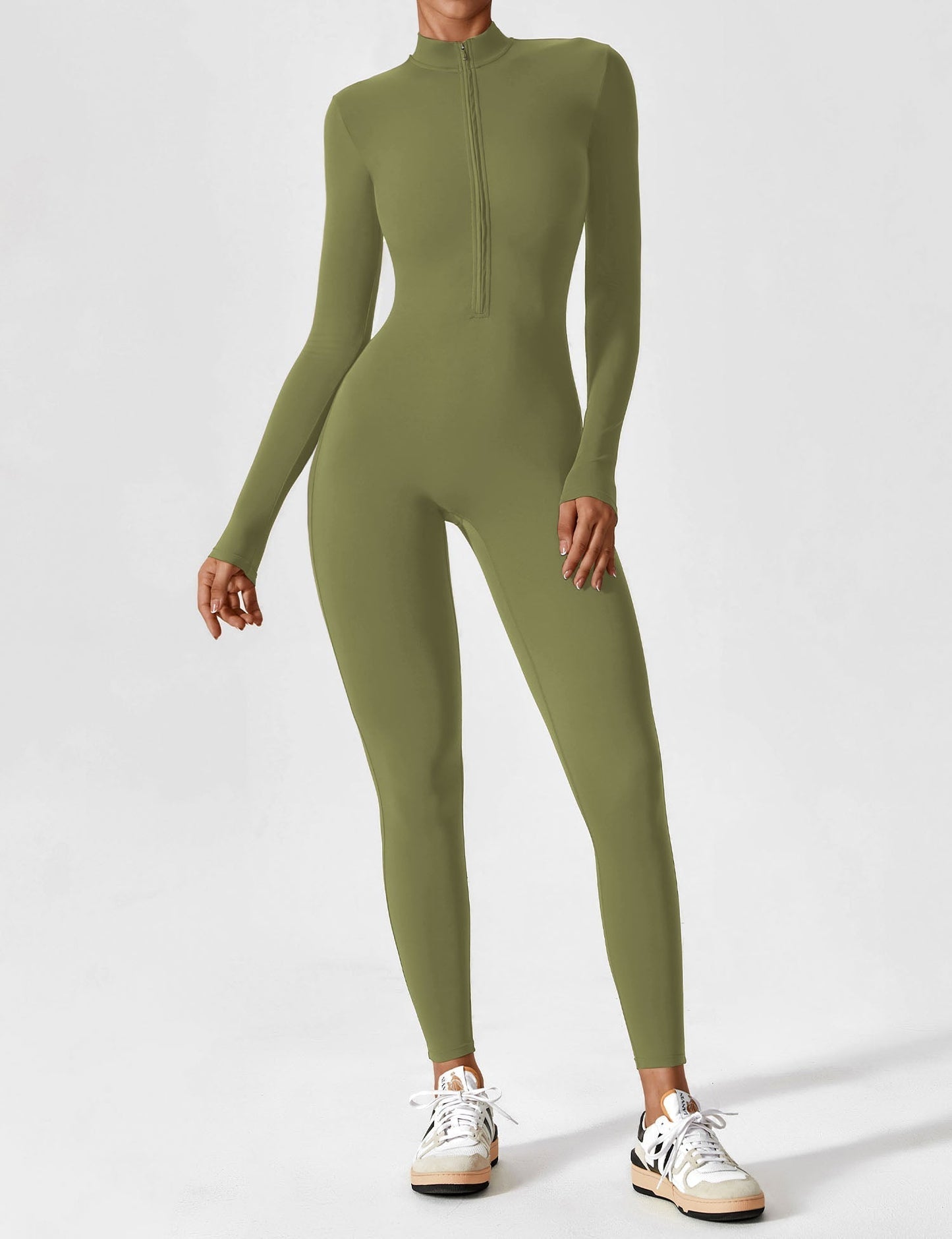 Carolin | Women's Spring Stretch Zip-Up Jumpsuit