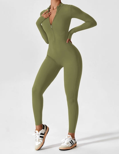 Carolin | Women's Spring Stretch Zip-Up Jumpsuit