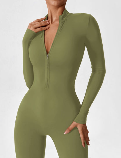 Carolin | Women's Spring Stretch Zip-Up Jumpsuit